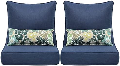 Aoodor 24” x 24” Patio Furniture Outdoor Deep Seat Single Chair Sofa Cushion Back