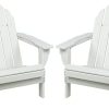 Aoodor Folding Adirondack Chair Patio Chair 2-Piece Outdoor Weather Resistant Painted