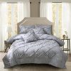 BedsPick Pinch Pleated Comforter Set Oversized King(108"x 102"), 3 Pieces,1 Pintuck