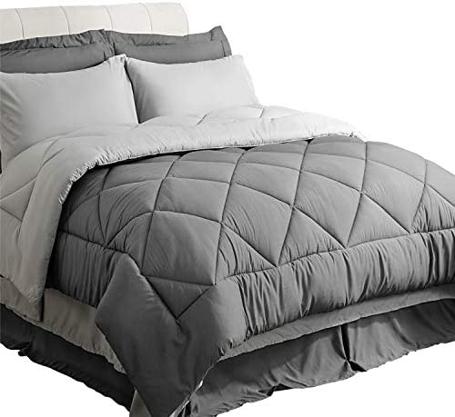 Bedsure Queen Comforter Set - 8 Pieces Reversible Bed Set Bed in A Bag Queen with