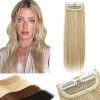 Benehair Clip in Hair Extension Human Hair 2 Clips on Hair Extensions for Women with
