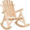 Best Choice Products Wooden Rocking Chair Outdoor Wood Rocker Adirondack Lounger