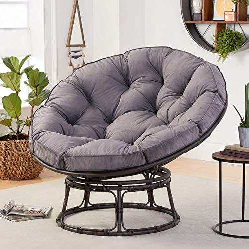 Better Homes & Gardens Papasan Chair with Fabric Cushion, Charcoal Gray