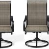 Bigroof Patio Swivel Chairs Metal Mesh Dining Chairs Set of 2 with Textilene Fabric,