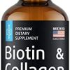 Biotin & Collagen Drops - Hair Growth Treatment - Liquid Collagen for Women & Men -
