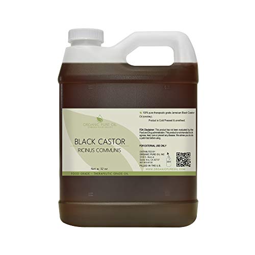 Black Castor Oil of Jamaica - 32 oz - 100% Pure, Unrefined, Cold Pressed, Toasty /