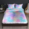 BlessLiving Sun Moon and Star Satin Bed Sheets Twin Silky Sheets - Galaxy Satin Bed