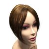 Brown Human Hair Topper Mini Small Clip in Hair Bangs for Women 10 inches Short Mid