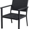C-Hopetree Patio Lounge Chair for All Weather Outdoor use with Hand Woven Black