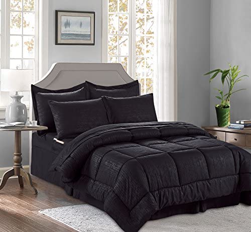 CELINE LINEN 8-Piece Bed-in-A-Bag Silky Soft Bamboo Design Comforter Set Includes Bed