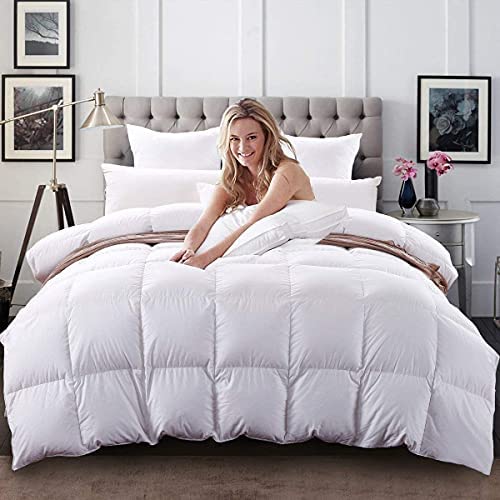 C&W White Goose Down Comforter Oversized King Size,Oversized Down Duvet King Size 108