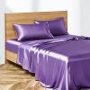 Candoury Satin Sheets Bed Set 4 Pcs, King Size Silky Bedding Set, Soft and Durable