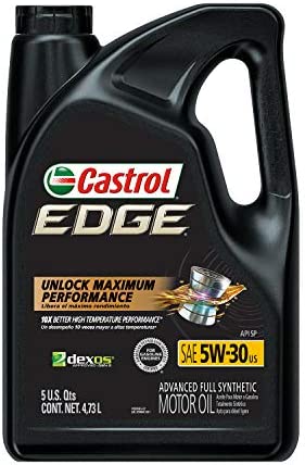 Castrol 03084C Edge 5W-30 Advanced Full Synthetic Motor Oil, 5 Quart