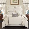 Chic Home Mayan 24 Piece Bed in a Bag Comforter Set, Queen, Off- White