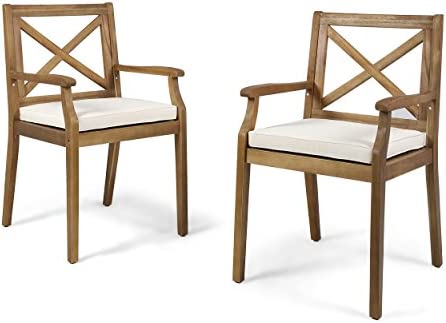 Christopher Knight Home 304680 Peter | Outdoor Acacia Wood Dining Chair Set of 2,