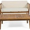 Christopher Knight Home Beatrice Outdoor 4 Seater Acacia Wood Chat Set, Teak and