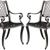 Christopher Knight Home Hallandale Outdoor Cast Aluminum Chairs, 2-Pcs Set, Black