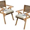 Christopher Knight Home Hermosa Outdoor Acacia Wood Arm Chairs, 2-Pcs Set, Teak