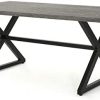 Christopher Knight Home Rolando Outdoor Aluminum Dining Table with Steel Frame, Grey