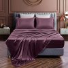 Chvonttow 4 Piece Satin Sheets Full Size Luxury Silky Satin Bed Sheets Set, Wrinkle,