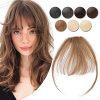 Clip In Bangs Real Human Hair Bangs Hair Clip On Bangs Extensions Thin Wispy Front
