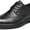 Cmaocv Men's Hybrid Brogue Oxford Leather Lace-Up Wing Tip Dress Crocodile Texture