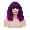 Cying Lin 14" Short Wavy Curly Wig Ombre Purple Wigs For Women Natural Cosplay