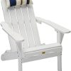 DJL White Wood Folding Adirondack Chair
