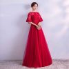 DSFEOIGY Wine Red Maternity Gown Plus Size Appliques Backless A-line Floor-Length