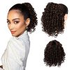 Drawstring Ponytail Afro Kinky Curly Ponytail for Black Women, PEACOCO 10 Inch