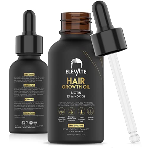 ELEVATE Hair Growth Oil - Biotin Hair Growth Serum & 5% Minoxidil Treatment for