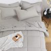EMME Grey Comforter Set King Bed in A Bag 7 Pieces, Down Alternative Brushed