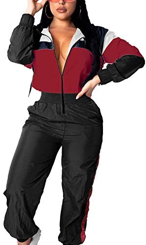 EOSIEDUR Women's Pullover Hoodies Jumpsuit Zipper Jacket Windbreaker Elastic