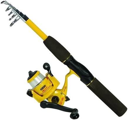 Eagle Claw PK56TS Pack-It Spin Combo Telescopic Rod (1 Piece), Yellow, 5-Feet 6-Inch