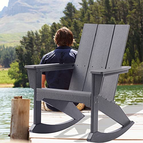 Ehomexpert Classic Outdoor Adirondack Rocking Chair for Garden Porch Patio Deck