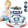 Electronic Dancing Robot Toy for Kids, 360° Body Spinning Walking Robot Toys with LED