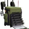 Elkton Outdoors Rolling Tackle Box with Wheels - Waterproof Rolling Fishing Backpack,