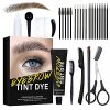 Eyebrow Tint Color, Eyebrow Dye Kit, Waterproof Eyebrow Tinting Dye Cream with Brush