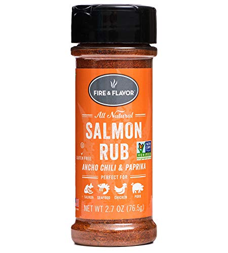 Fire & Flavor Salmon Rub & Everyday Seasoning, All-Natural, Sweet & Smoky, 2.7 Oz