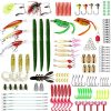 Fishing Lures Set, Baits Tackle Including Crank-baits Spinner-baits Plastic Worms