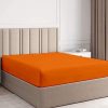 Fitted Bottom Sheet Single Twin Fitted Sheet Orange 1000 Series 16'' Deep Pocket