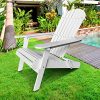 Folding Adirondack Chair, Wooden Accent Furniture with Arms, Solid Wooden Weather