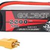 GOLDBAT 3S 2200mAh 11.1V 50C LiPo RC Battery with Deans Plug and XT60 Connector for