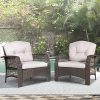 GRAVFORCE Outdoor Chairs Patio Furniture Set, Rattan Wicker 2 Pcs Outdoor Sofa Set