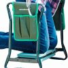 Garden Kneeler and Seat with 2 Large Tool Bag - Heavy Duty Garden Folding Chair with