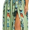 Generic Plus Size Butterfly Printed Long Dress for Women Casual V-Neck Short Sleeve