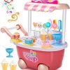 Geyiie Small Ice Cream Toy Cart Play Set for Kids Pretend Play Food - Educational Ice