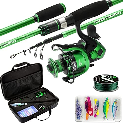 Ghosthorn Fishing Rod and Reel Combos Collapsible Fishing Pole Compact Fishing Pole