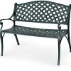 Giantex 40" Outdoor Antique Garden Bench Aluminum Frame Seats Chair Patio Garden