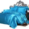 Glamour Bedding Super Soft Luxury Silk Like Satin Bed in Bag 3 Piece Turquoise Blue